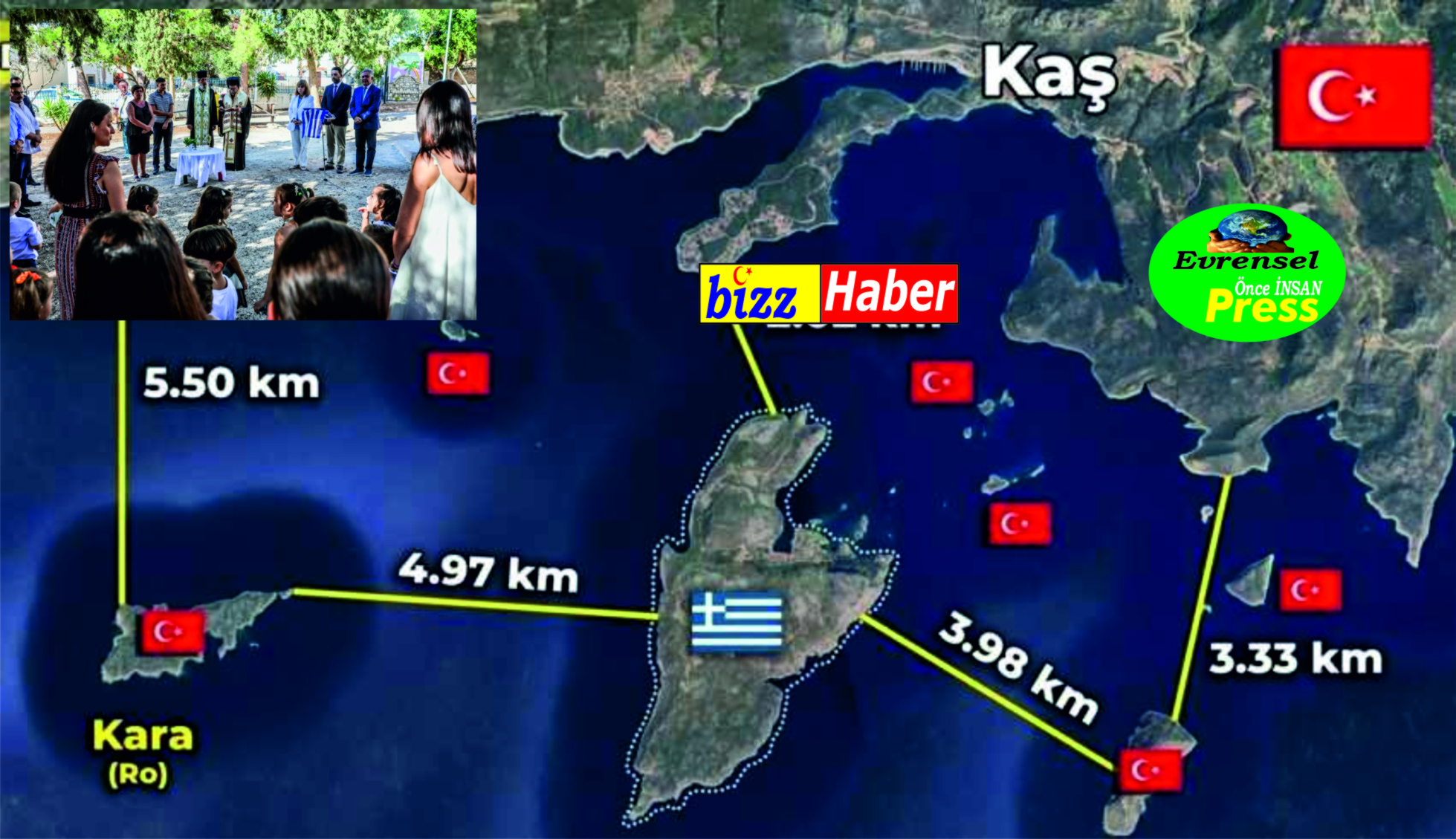 Yunan HAVLADI .Türk adasından Türkiye'ye tehdit